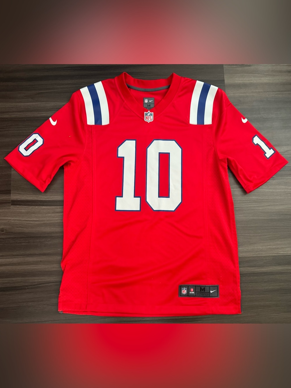 Nike New England Patriots Mac Jones #10 NFL Game Alternate Red Home Jersey Men M
